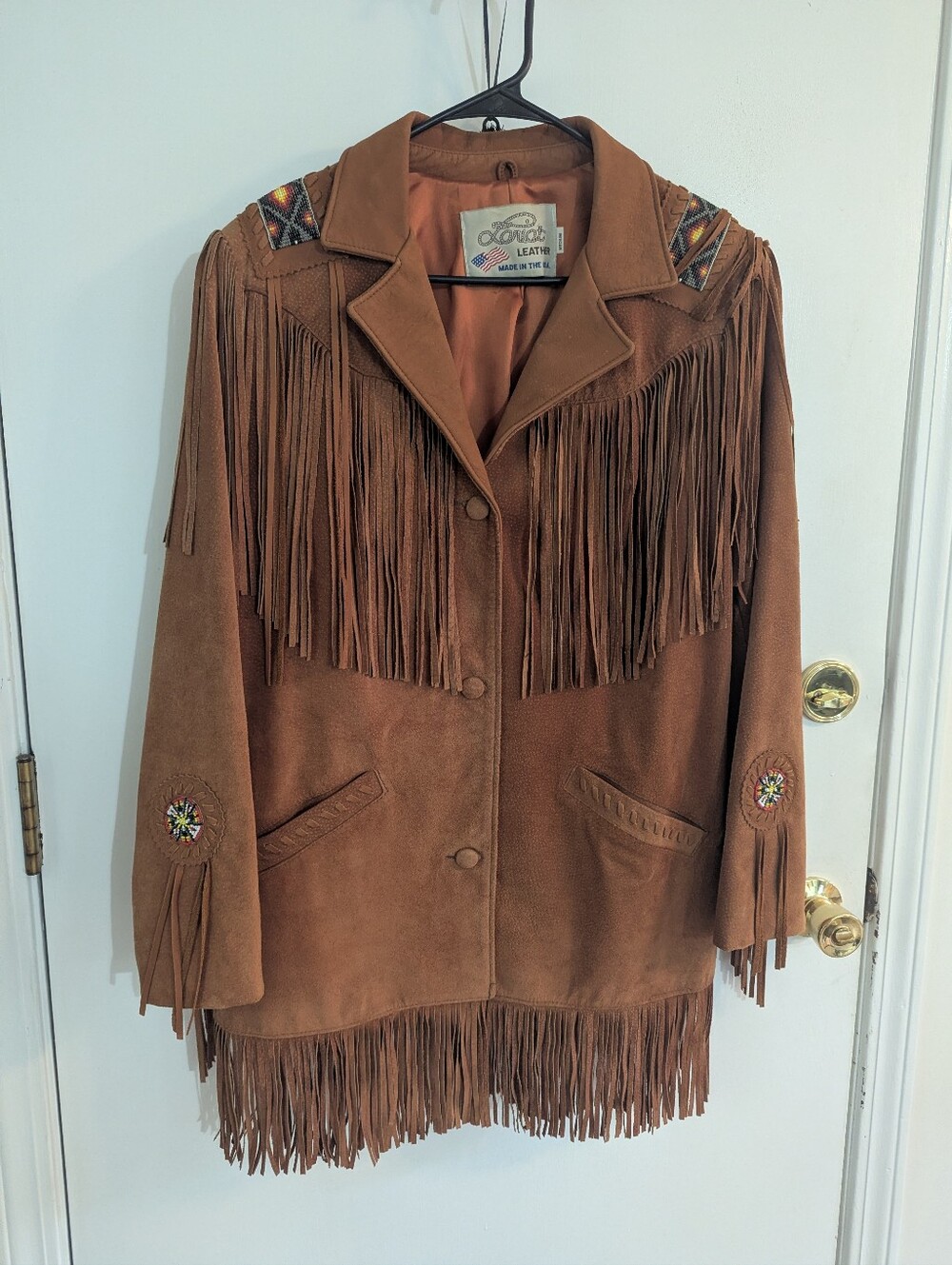 Vintage lariat Brown Suede Fringe Jacket